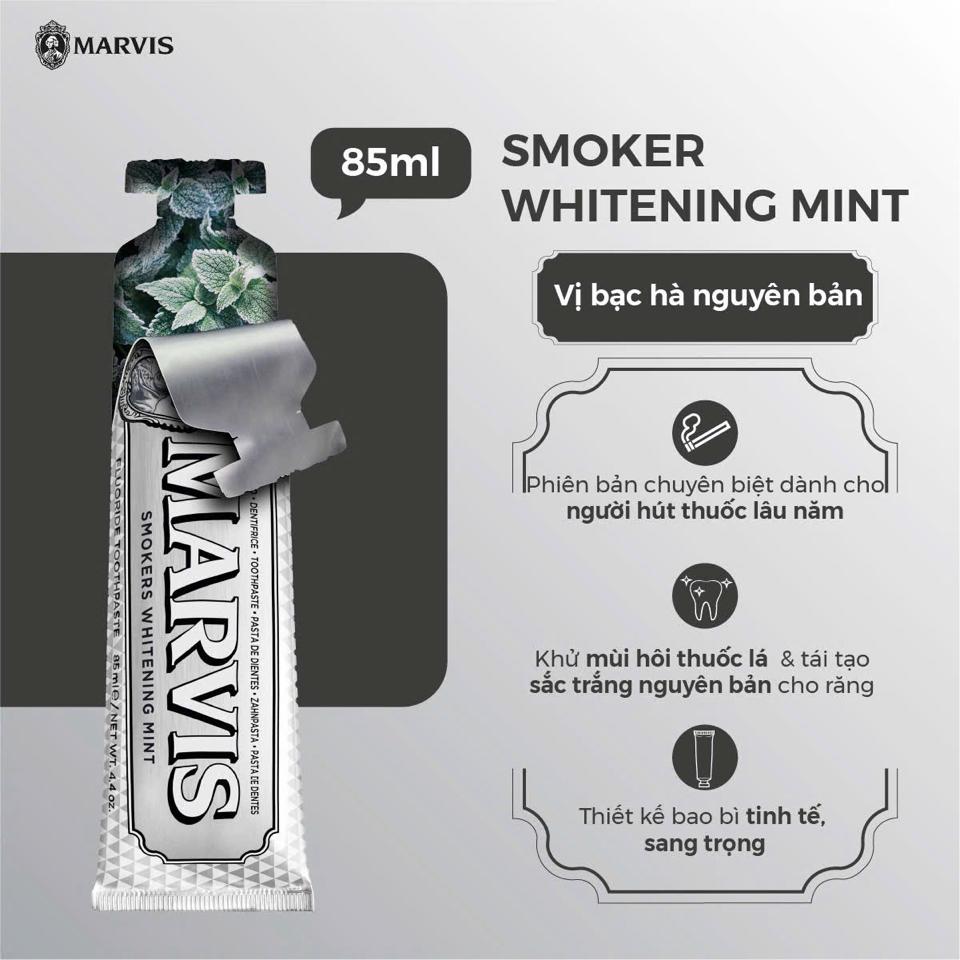 Kem Đánh Răng Marvis Màu Bạc Làm Trắng Răng 85ml Whitening Mint-duoc-ban-tai-Viviancosmetic