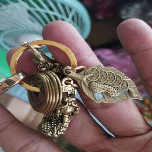 dây treo móc khóa đồng xu tỳ hưu chiếc lá-duoc-ban-tai-Đồ thờ phúc Thành