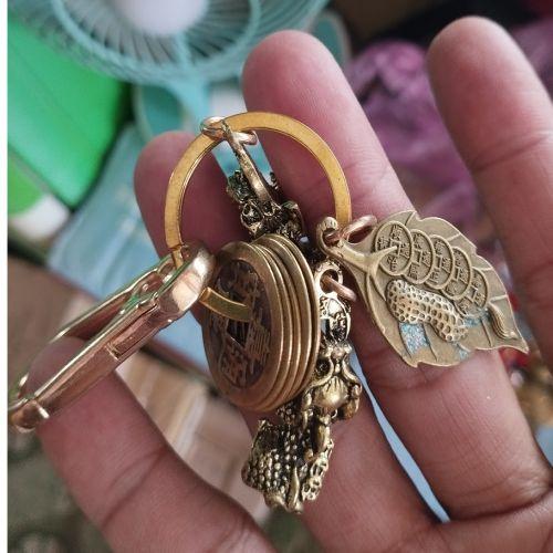 dây treo móc khóa đồng xu tỳ hưu chiếc lá-duoc-ban-tai-Đồ thờ phúc Thành