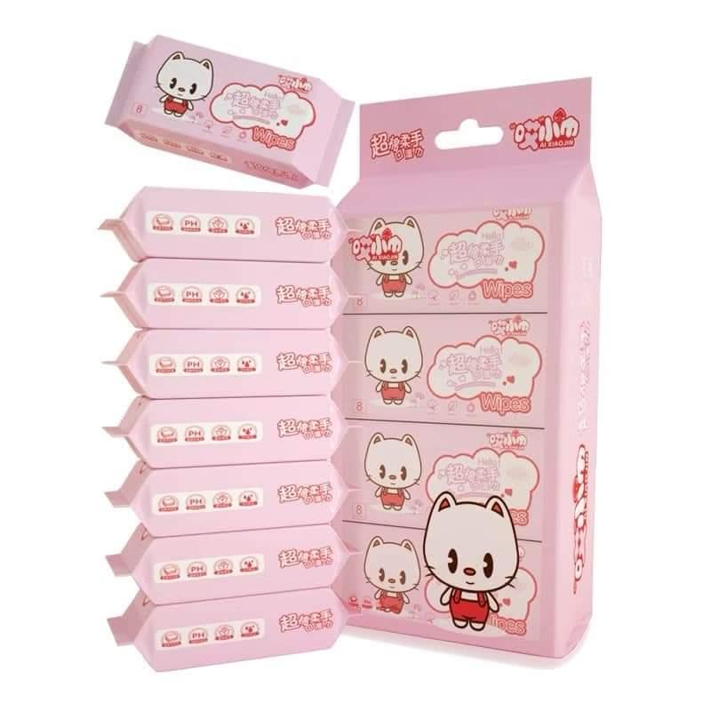 VH-Khăn ướt mini PINEAPPLE lố 8 gói-duoc-ban-tai-Thiên Đăng Shop