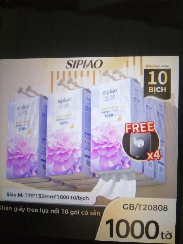 Khăn giấy rút SIPIAO mẫu đơn 4 lớp-duoc-ban-tai-Thiên Đăng Shop