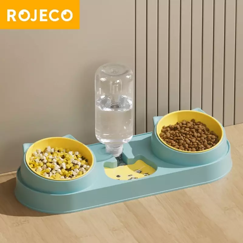 Bát ăn đôi kièm bình ROJECO-duoc-ban-tai-CHÚ MÈO BÉO PETSTORE