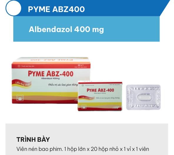 Pyme ABZ 400mg(1x20)-duoc-ban-tai-Đỗ Mạnh Hưng