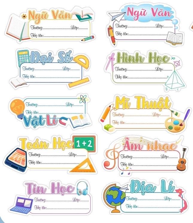 Set 20 nhãn vở in theo môn học cấp 1-2-3 -duoc-ban-tai-Trạm Học Tập Miss Trinh
