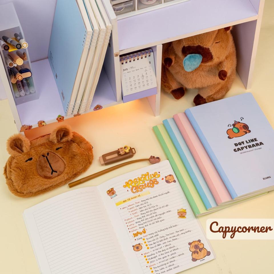 Vở KLong hình Capybara B5 120trang kẻ ngang ĐL 100GSM-duoc-ban-tai-Trạm Học Tập Miss Trinh