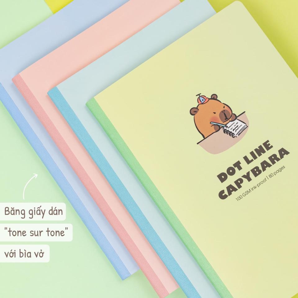 Vở KLong hình Capybara B5 120trang kẻ ngang ĐL 100GSM-duoc-ban-tai-Trạm Học Tập Miss Trinh