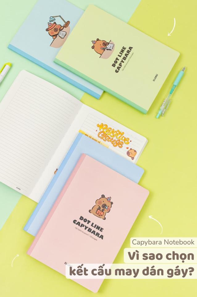 Vở KLong hình Capybara B5 120trang kẻ ngang ĐL 100GSM-duoc-ban-tai-Trạm Học Tập Miss Trinh