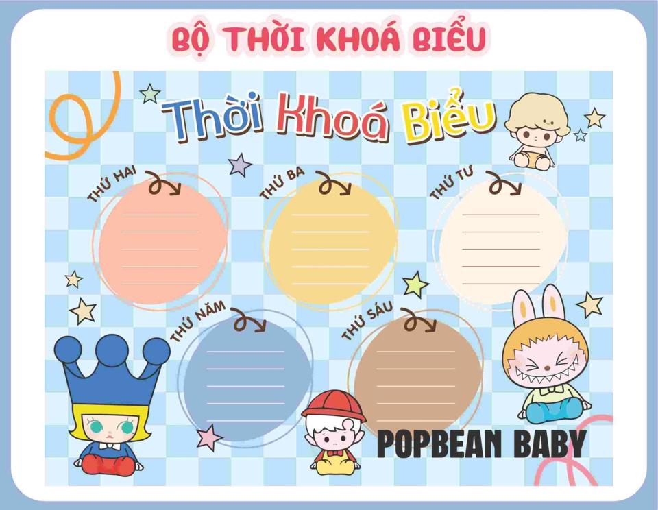 1 tờ Thời Khoá Biểu hình Labubu Chipi dễ thương-duoc-ban-tai-Trạm Học Tập Miss Trinh