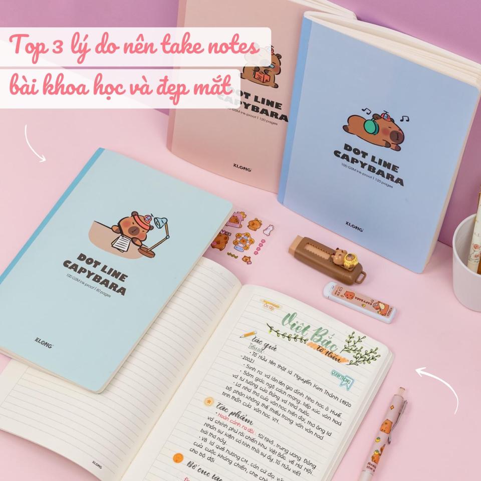 Vở KLong hình Capybara B5 120trang kẻ ngang ĐL 100GSM-duoc-ban-tai-Trạm Học Tập Miss Trinh