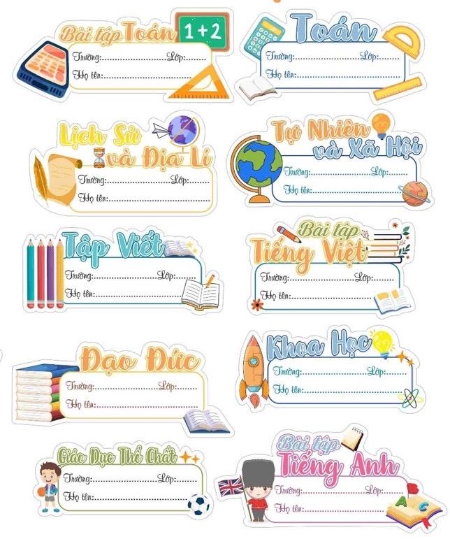 Set 20 nhãn vở in theo môn học cấp 1-2-3 -duoc-ban-tai-Trạm Học Tập Miss Trinh