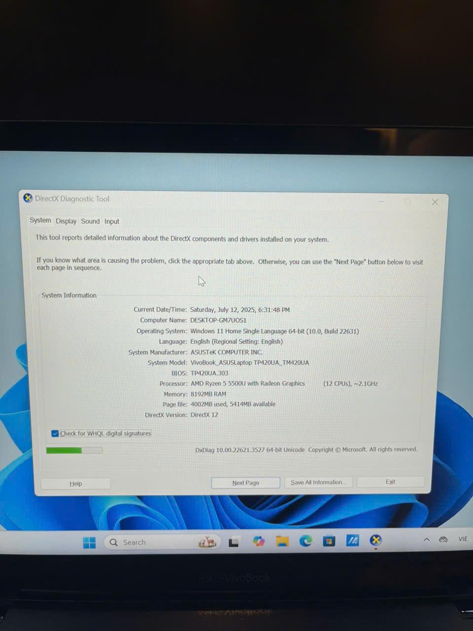 ASUS VIVOBOOK Ryzen 5 5500u Ram 8GB 512GB SSD Màn 14inch FHD cảm ứng 360-duoc-ban-tai-Vi Tính Kim Trân
