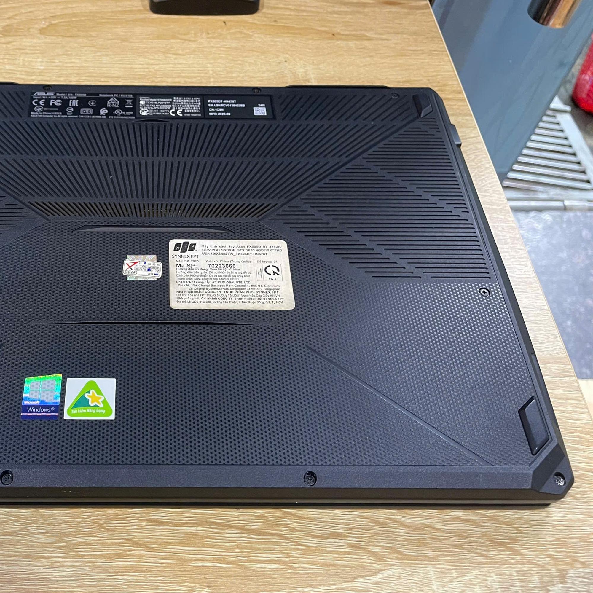 ASUS Tuf Ryzen 7 3750H Ram 8GB 512GB SSD CARD GTX 1650 Màn 15.6inch 120hz-duoc-ban-tai-Vi Tính Kim Trân