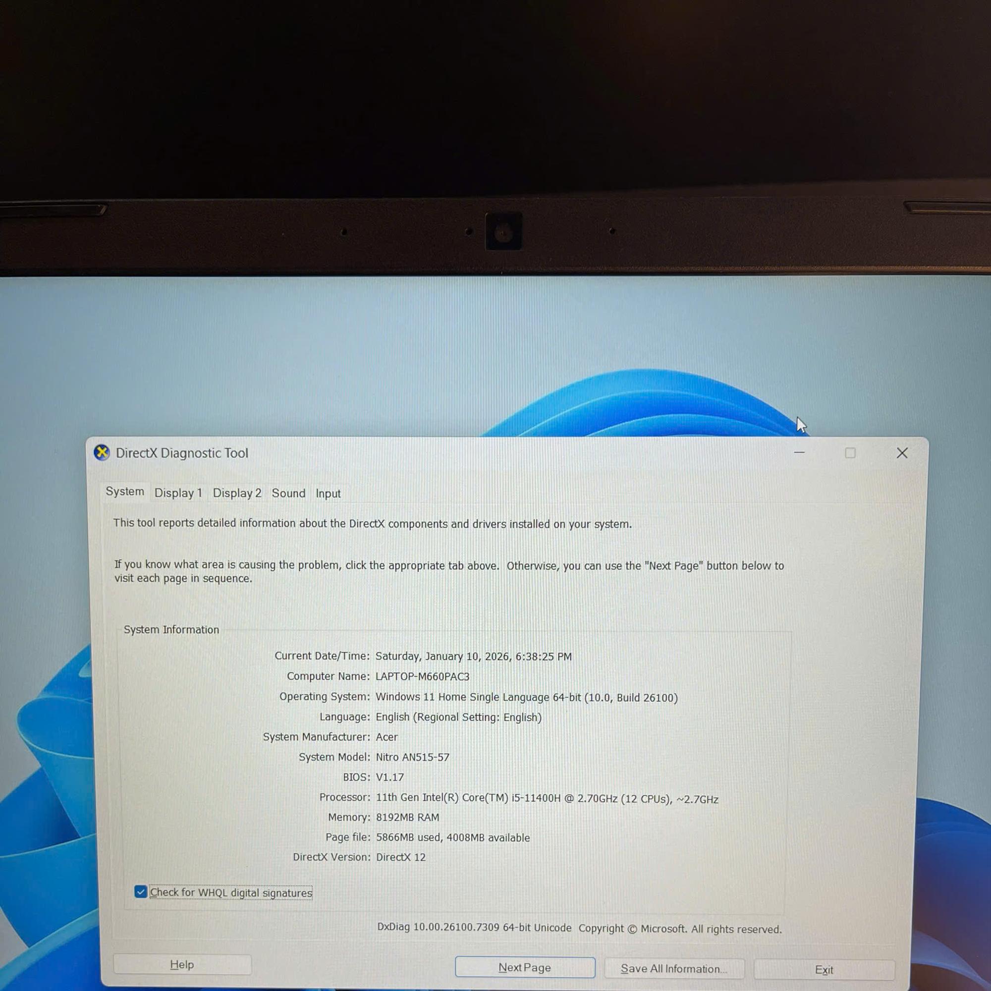 Acer Nitro i5 11th Ram 16GB Card RTX 3050 Màn 15.6inch FHD 144Hz-duoc-ban-tai-Vi Tính Kim Trân
