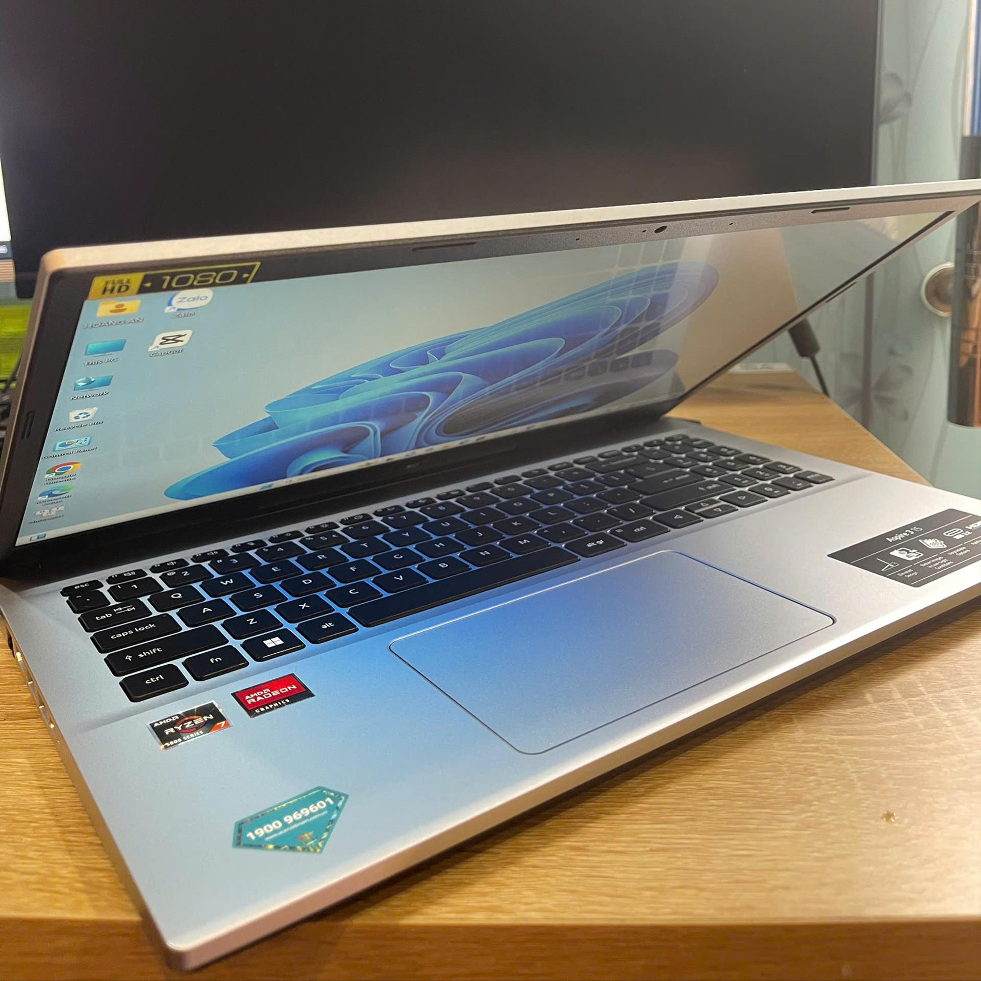 Acer Ryzen 7 5700U ram 8GB 512GB SSD Zin Tem Có Box. Bảo hành TGDĐ 6/2026-duoc-ban-tai-Vi Tính Kim Trân