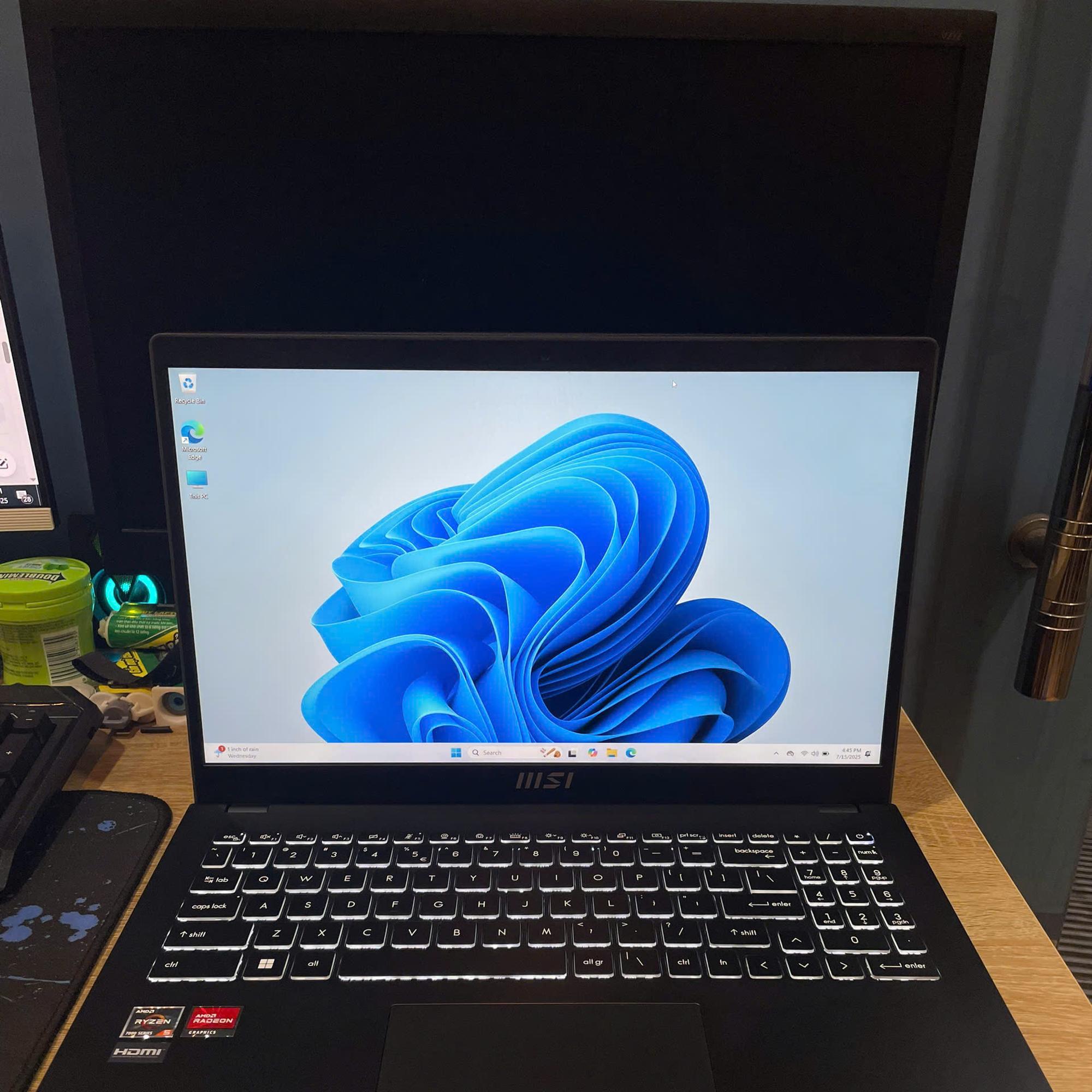 MSI Modern 15 Ryzen 5 7530U Ram 16GB. Còn Bảo hành FPT Tới 09/2025-duoc-ban-tai-Vi Tính Kim Trân