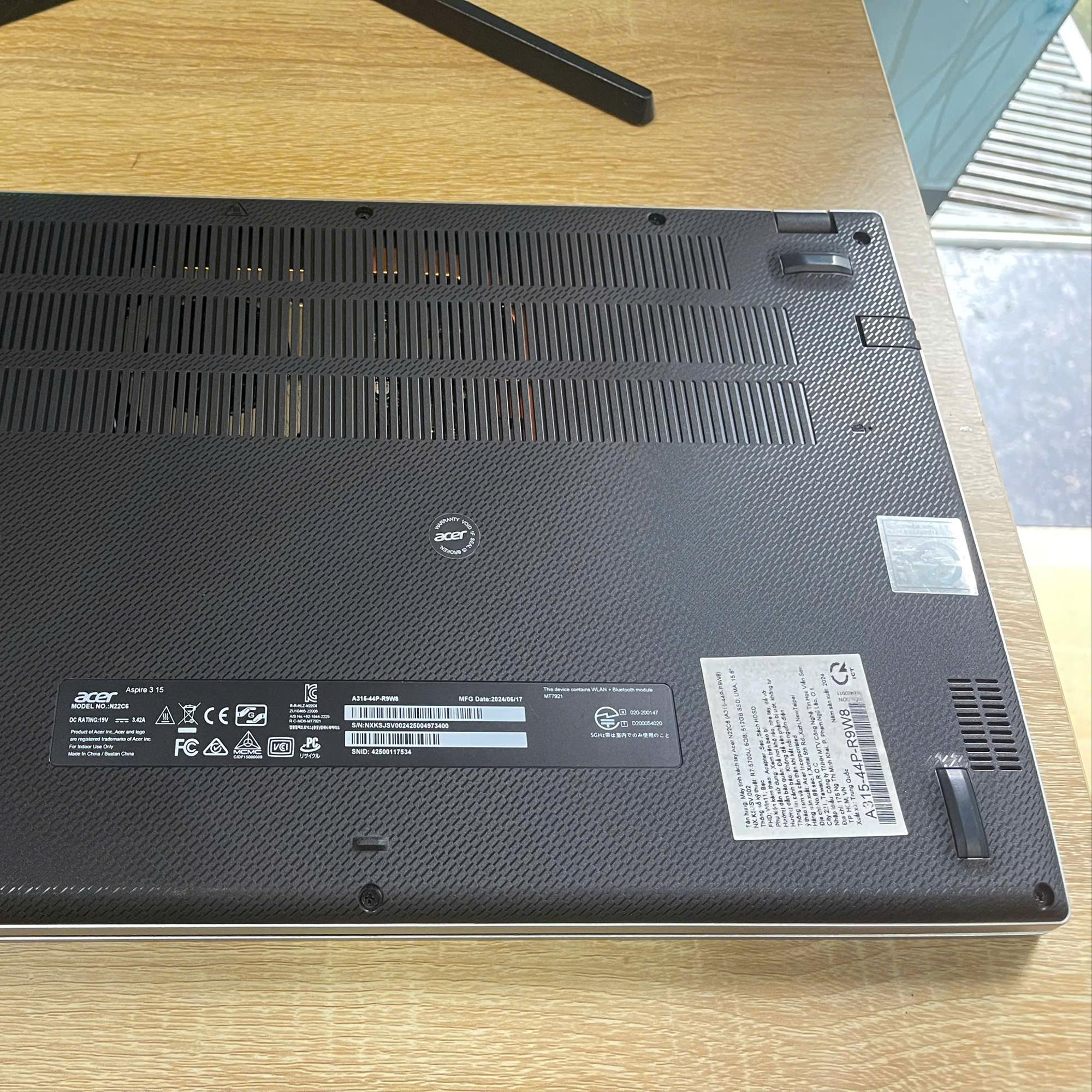 Acer Ryzen 7 5700U ram 8GB 512GB SSD Zin Tem Có Box. Bảo hành TGDĐ 6/2026-duoc-ban-tai-Vi Tính Kim Trân