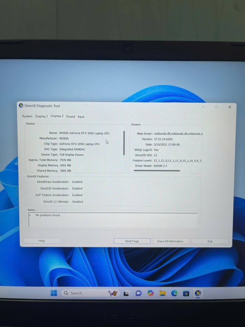 Acer Nitro 5 i7 11800H Card rời RTX 3050 Màn hình 15.6inch 144hz-duoc-ban-tai-Vi Tính Kim Trân
