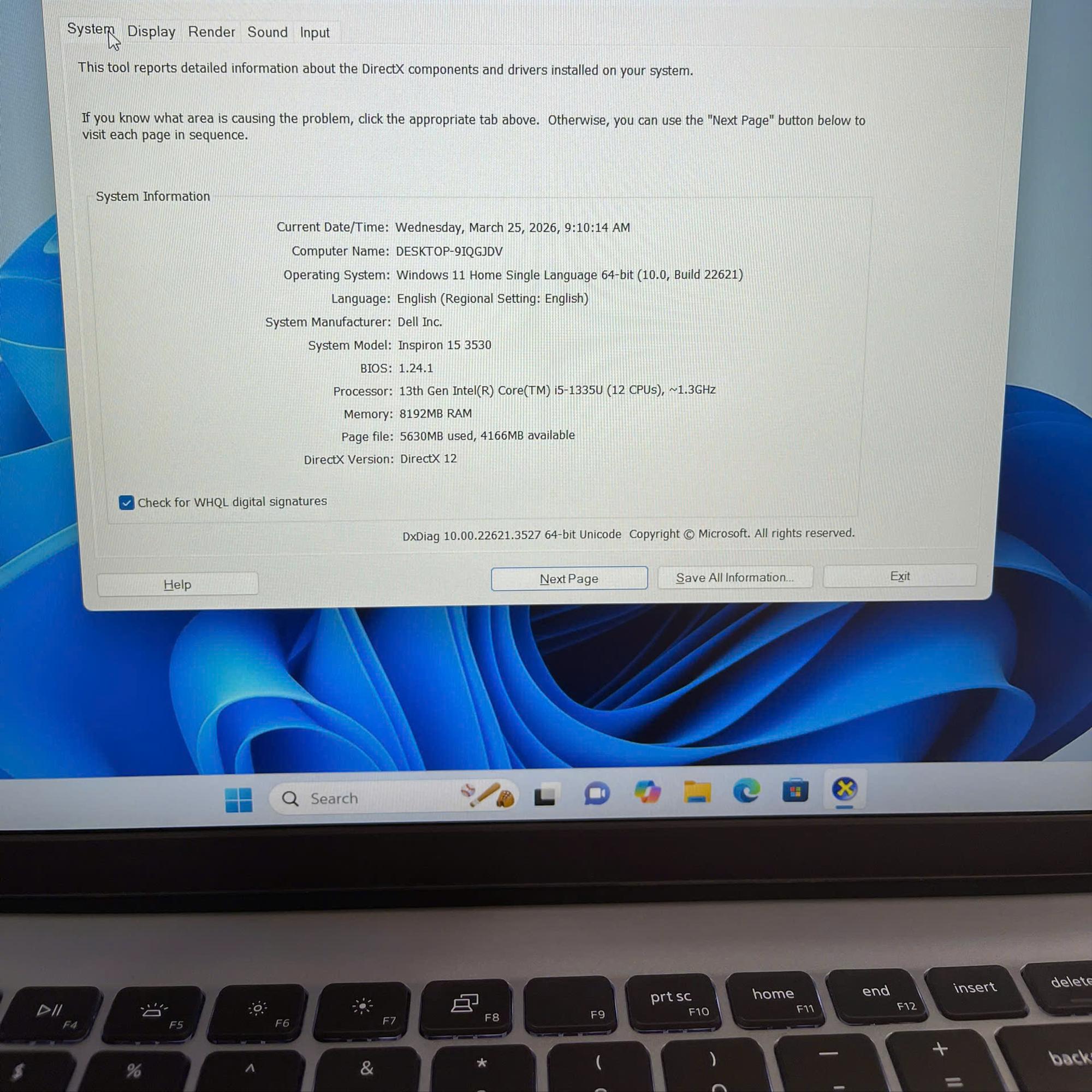 Dell i5 13th Ram 8GB 512GB SSD Card rời MX550 Màn15.6inch FHD 120hz-duoc-ban-tai-Vi Tính Kim Trân