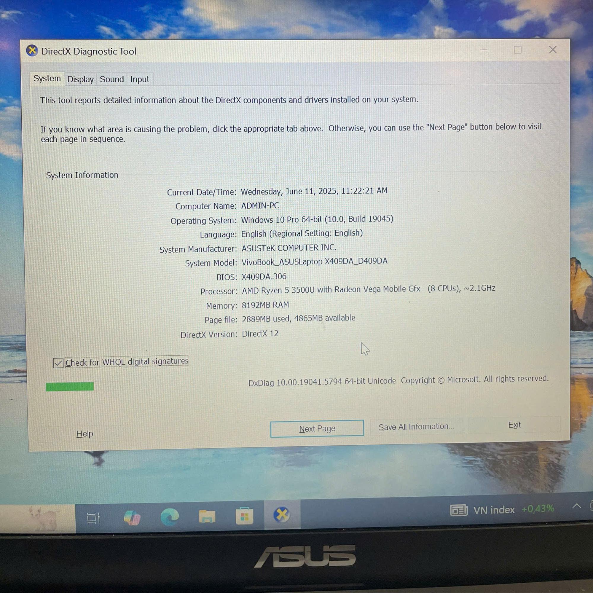 Asus Ryzen 5 3500U RAM 8GB 512GB SSD MÀN 14INCH FHD-duoc-ban-tai-Vi Tính Kim Trân