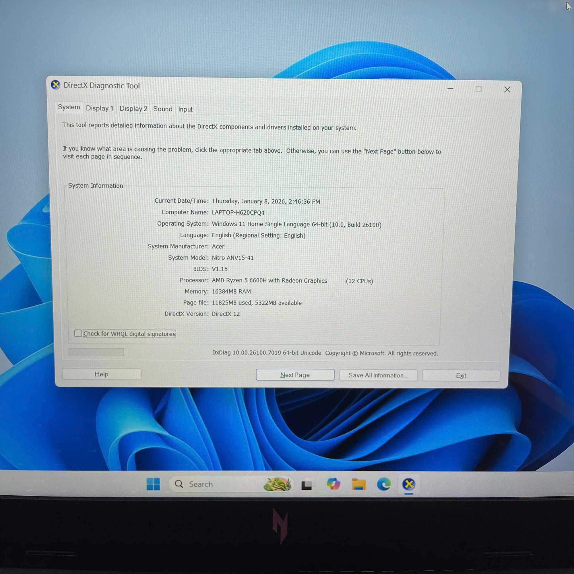Acer Nitro V Ryzen 5 6600H Ram 16GB 512GB SSD Card RTX 2050 Màn 15.6inch 165hz. BH TGDĐ tới 3/2027-duoc-ban-tai-Vi Tính Kim Trân