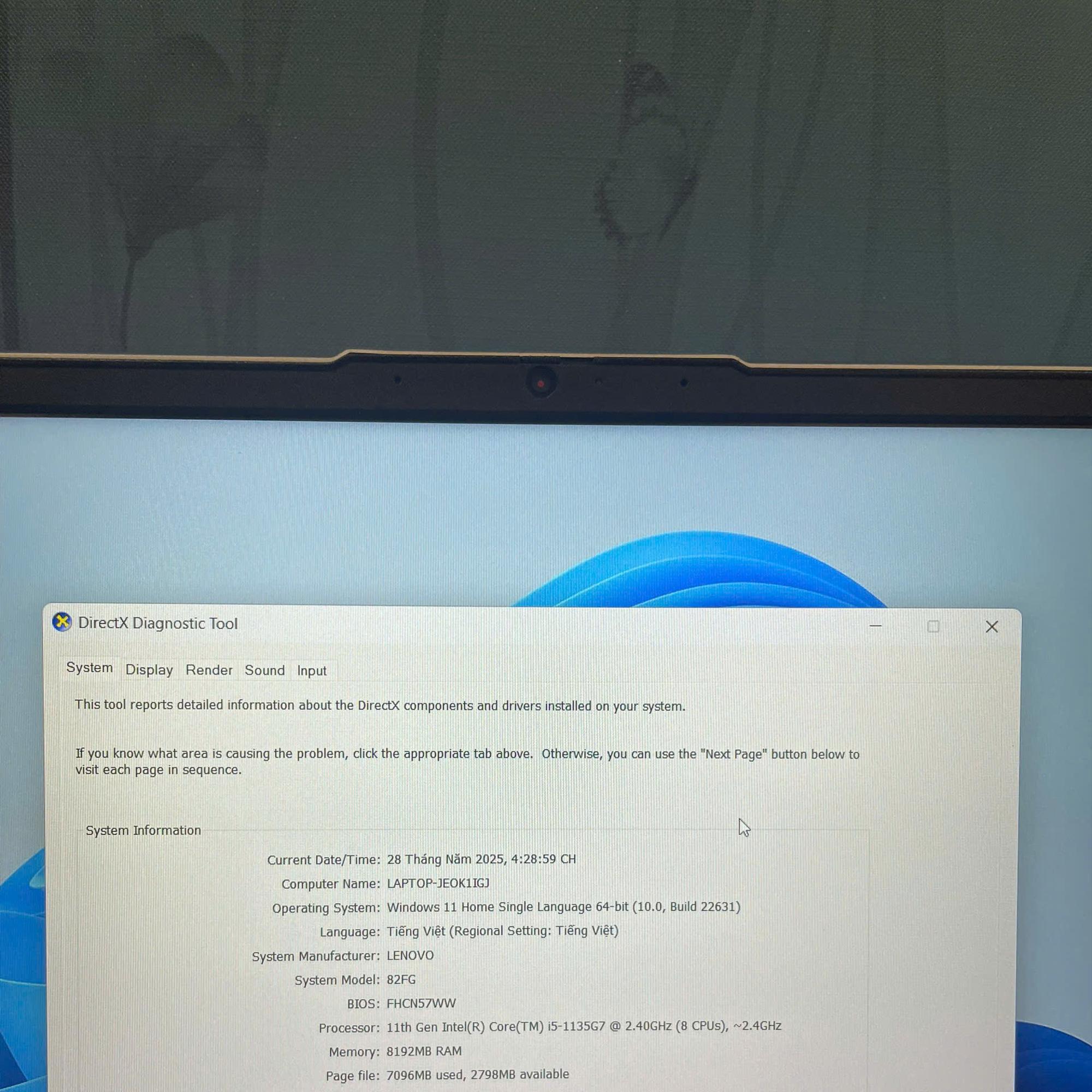 Laptop LENOVO I5 11th Ram 8GB 512GB SSD CARD RỜI MX450-duoc-ban-tai-Vi Tính Kim Trân
