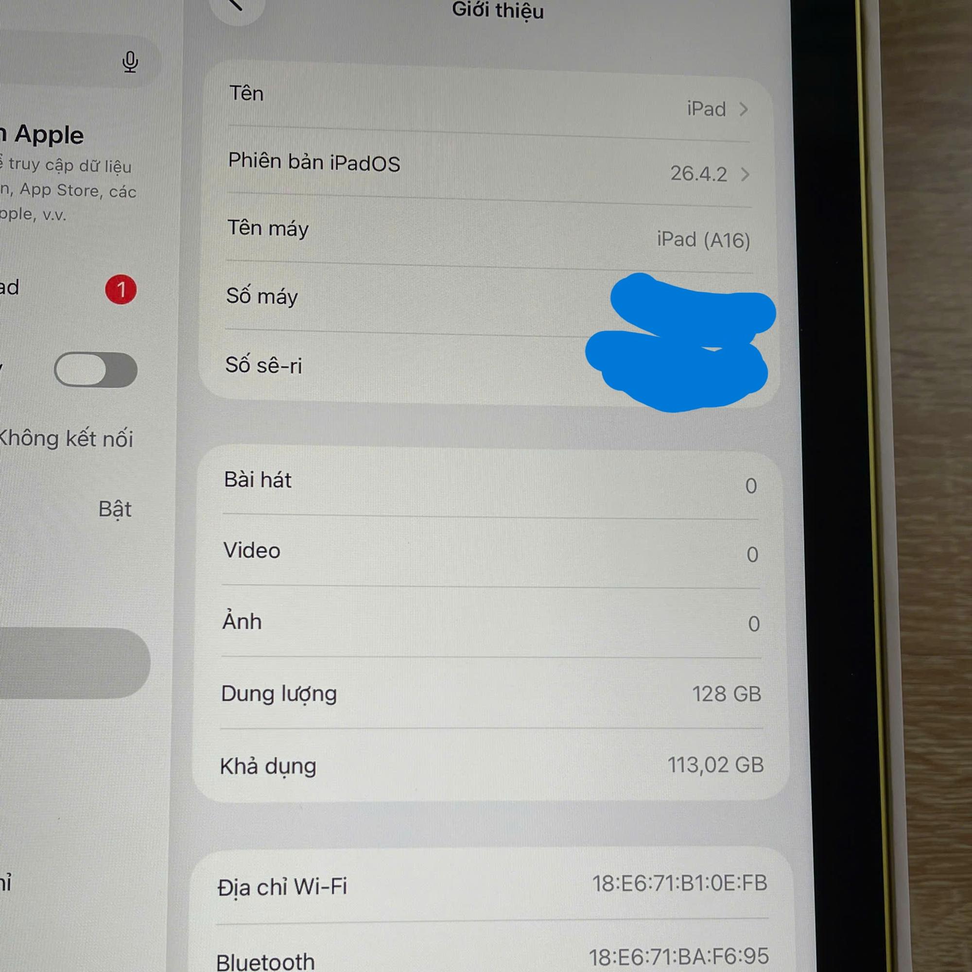Ipad A16 128GB Màu Vàng Còn Bảo hành tới 9/2026 pin 96%-duoc-ban-tai-Vi Tính Kim Trân