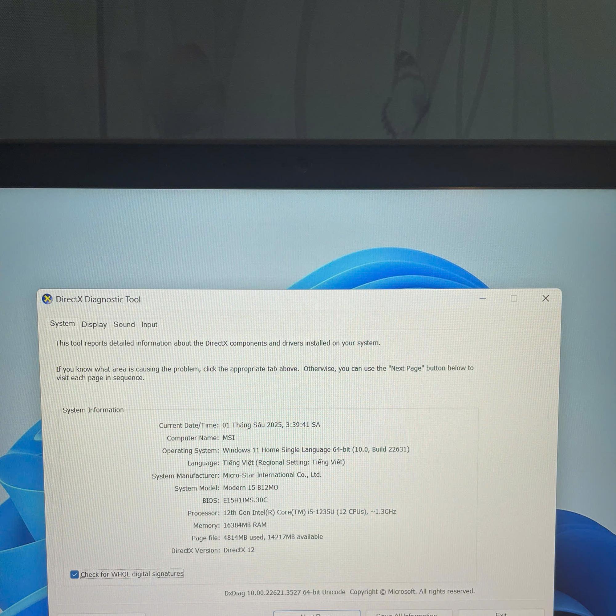 LAPTOP MSI I5 12TH zin tem Ram 16GB Còn Bảo Hành TGDĐ TỚI 11/2026-duoc-ban-tai-Vi Tính Kim Trân