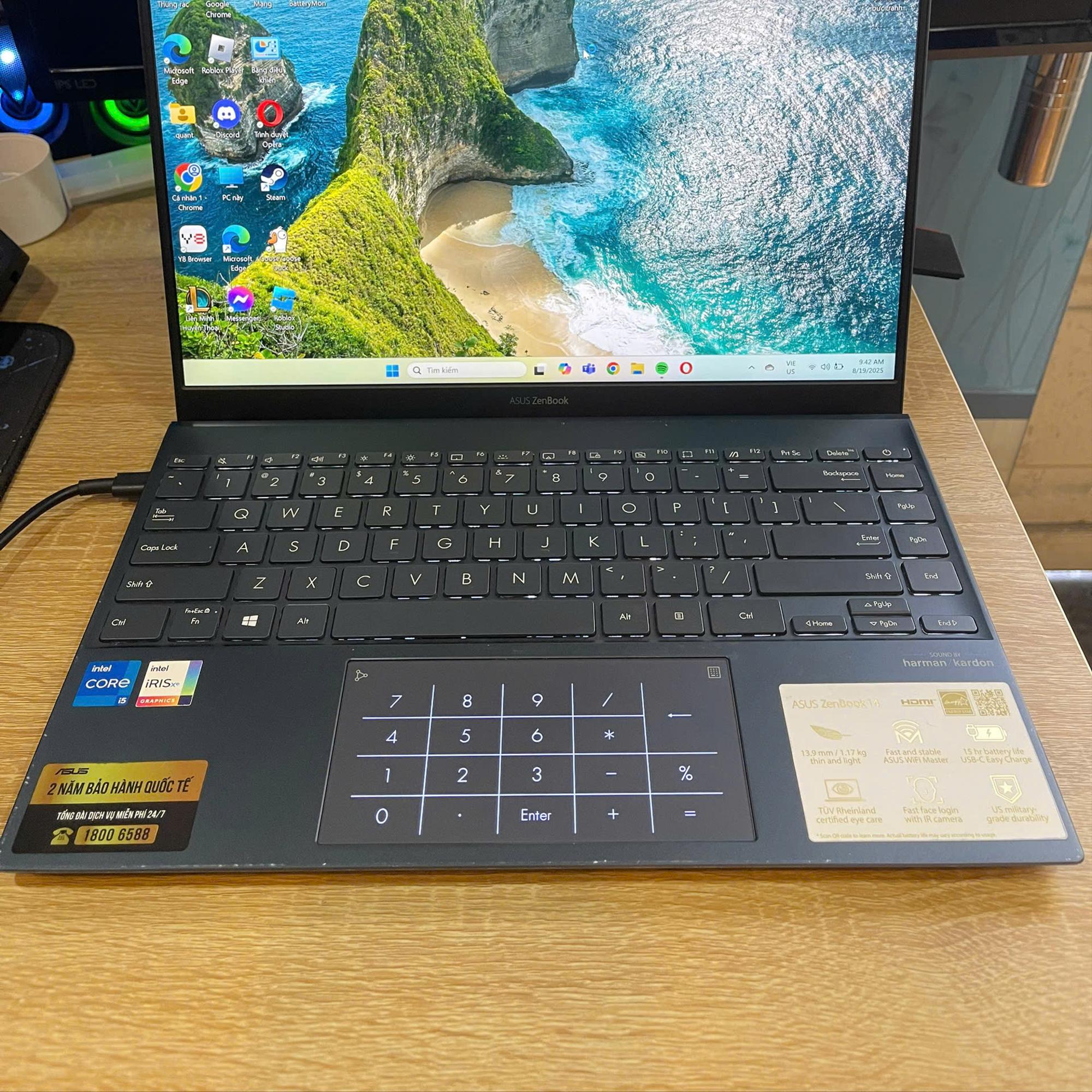 ASUS ZENBOOK i5 11th Ram 8GB 512GB SSD Màn hình 14inch FHD-duoc-ban-tai-Vi Tính Kim Trân