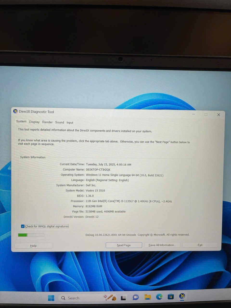 Dell Vostro  i5 11th Ram 8GB Card rời MX350 Màn hình 15.6inch FHD-duoc-ban-tai-Vi Tính Kim Trân