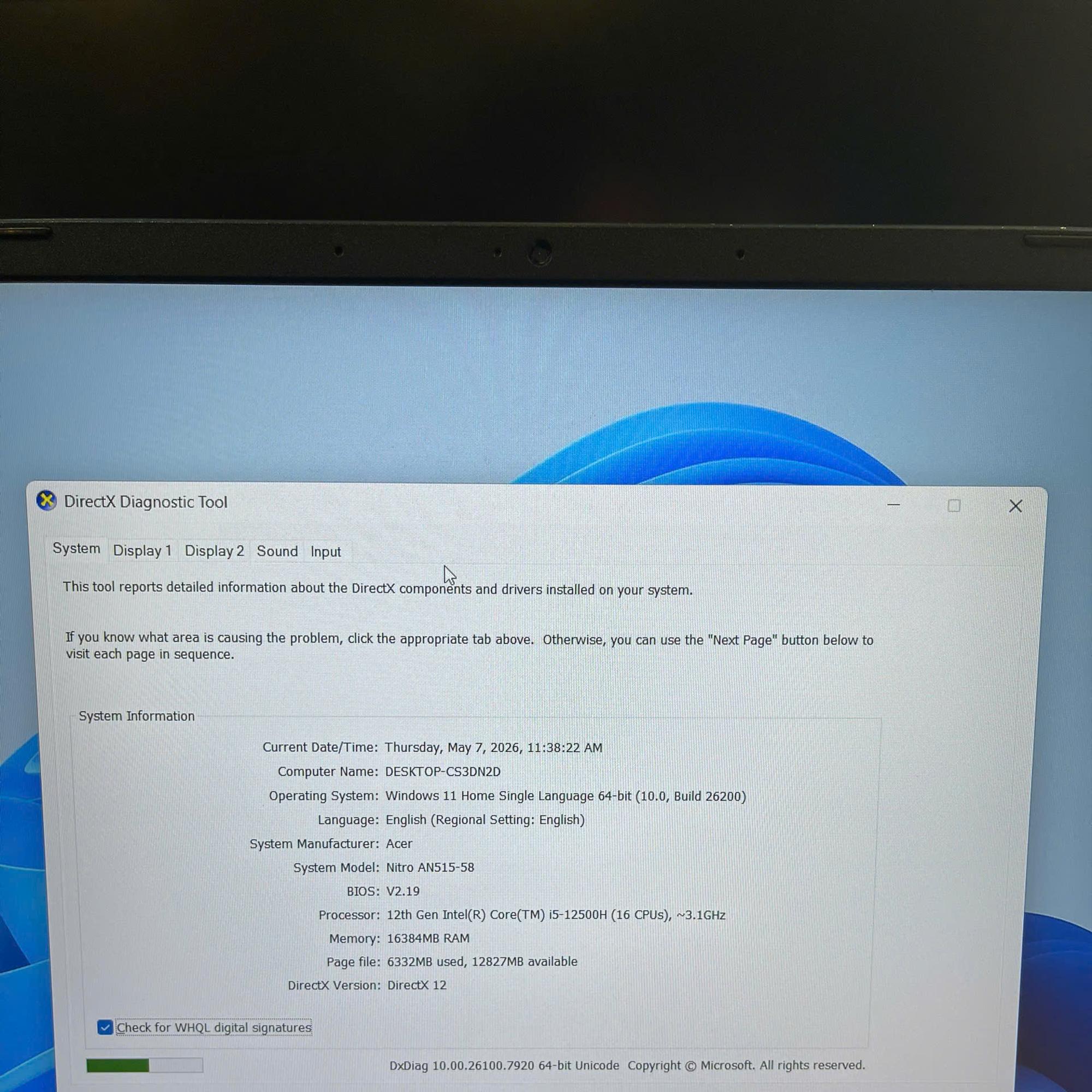 Acer Nitro i5 12th 16/512GB Card RTX 3050 Màn 15.6inch 144Hz-duoc-ban-tai-Vi Tính Kim Trân