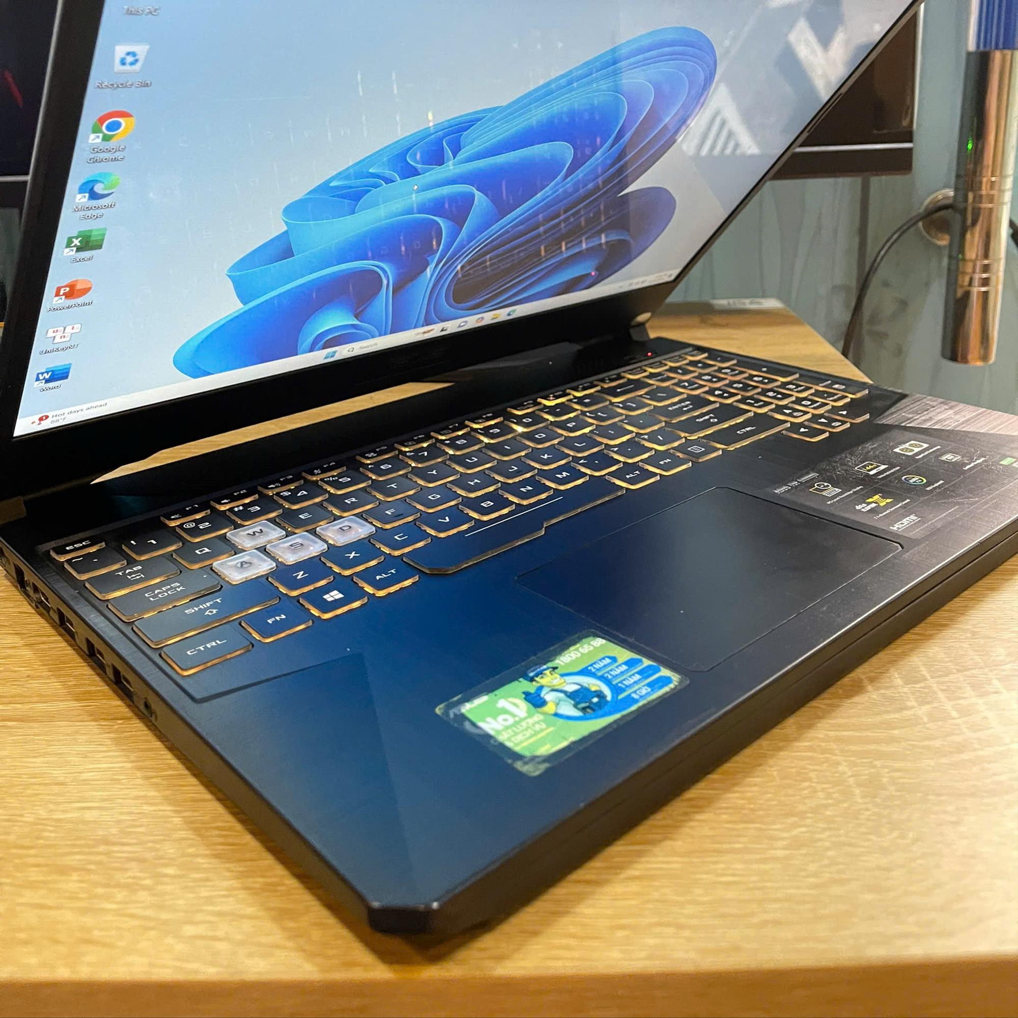 Asus Tuf Ryzen 7 3750H Ram 8GB 512GB SSD CARD GTX 1650 Màn 15.6inch 144hz Ngoại hình 98%-duoc-ban-tai-Vi Tính Kim Trân