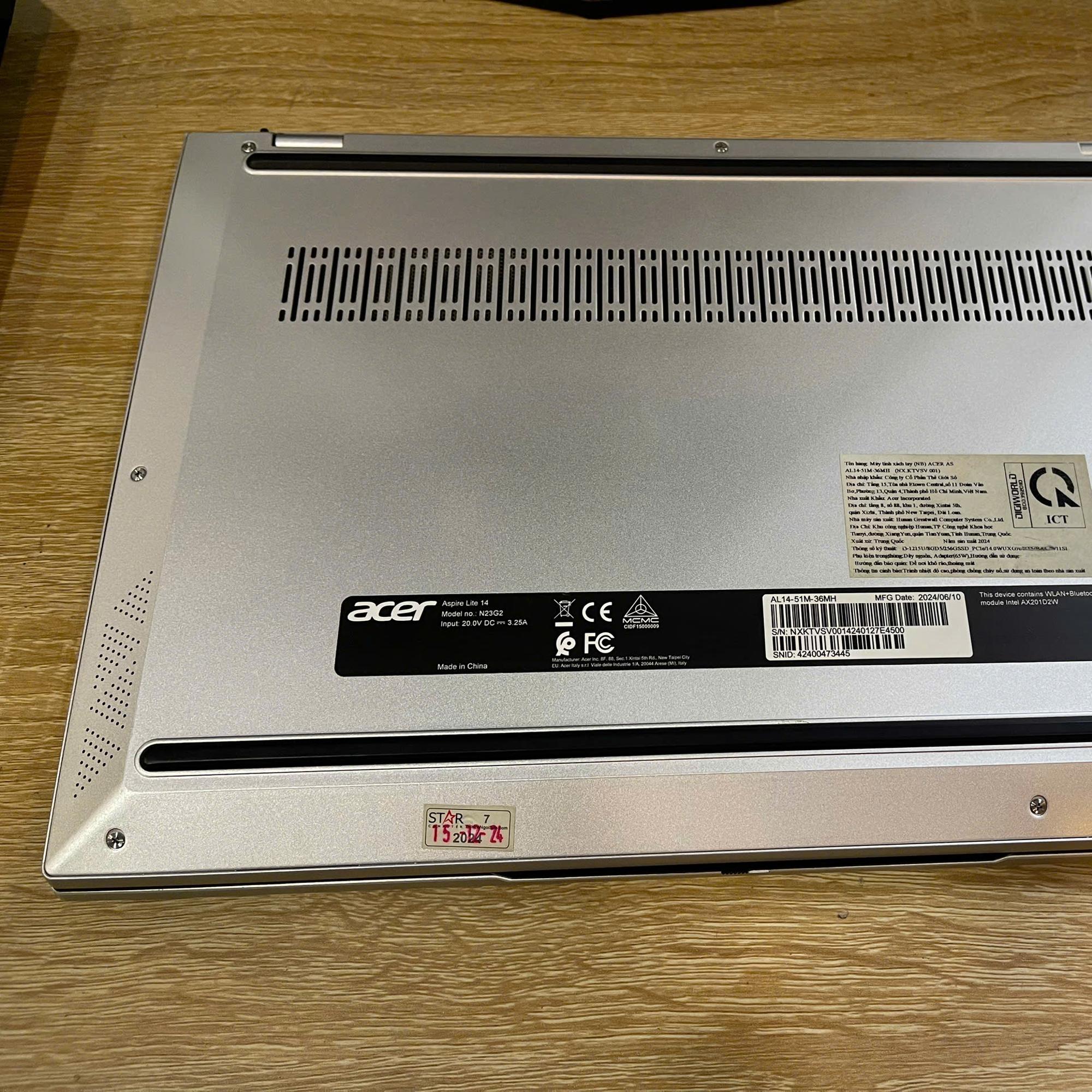 Acer i3 12th Ram 8GB 256GB Màn 14inch FHD-duoc-ban-tai-Vi Tính Kim Trân