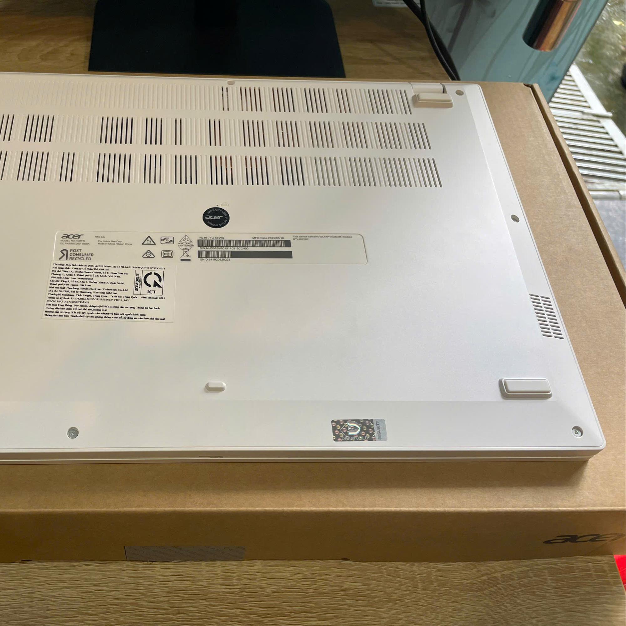 Acer i5 13th Ram 16GB Card RTX 3050 6GB 15.6inch FHD 165hz Bảo hành Gearvn tới 31/8/2027-duoc-ban-tai-Vi Tính Kim Trân