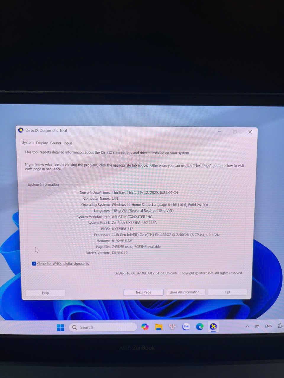 ASUS ZENBOOK Core i5 11th Ram 8GB 512GB SSD Màn hình 13inch OLED-duoc-ban-tai-Vi Tính Kim Trân