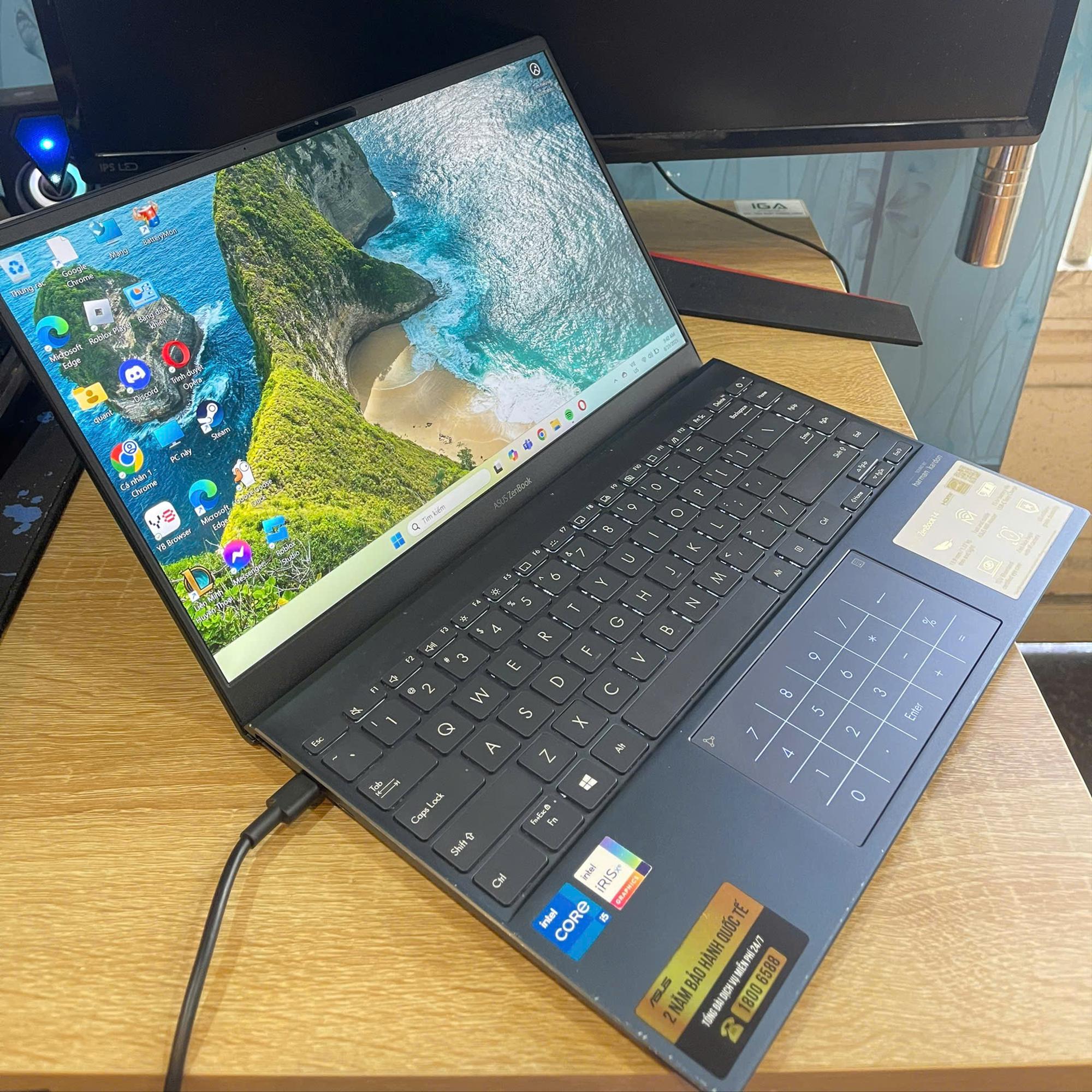 ASUS ZENBOOK i5 11th Ram 8GB 512GB SSD Màn hình 14inch FHD-duoc-ban-tai-Vi Tính Kim Trân
