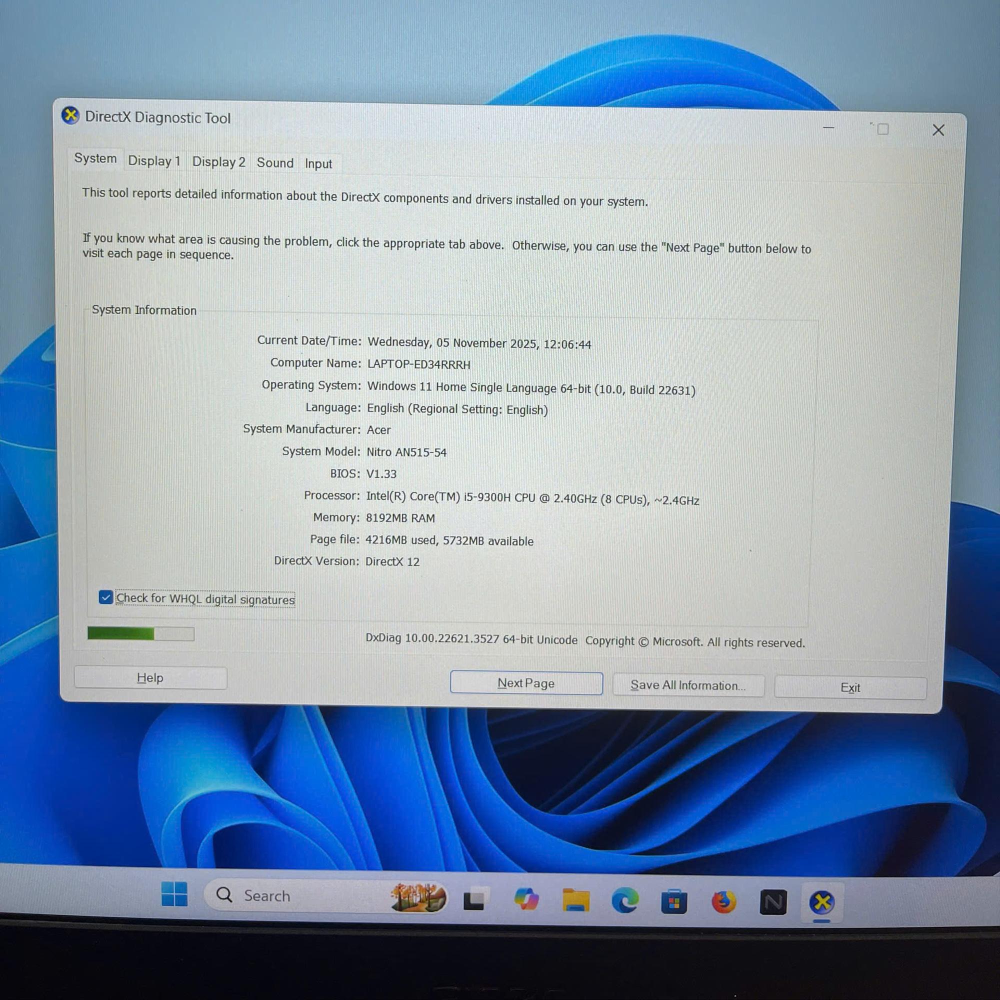 Acer i5 9th Ram 8GB 256GB SSD Card GTX 1050 Màn 15.6inch FHD-duoc-ban-tai-Vi Tính Kim Trân
