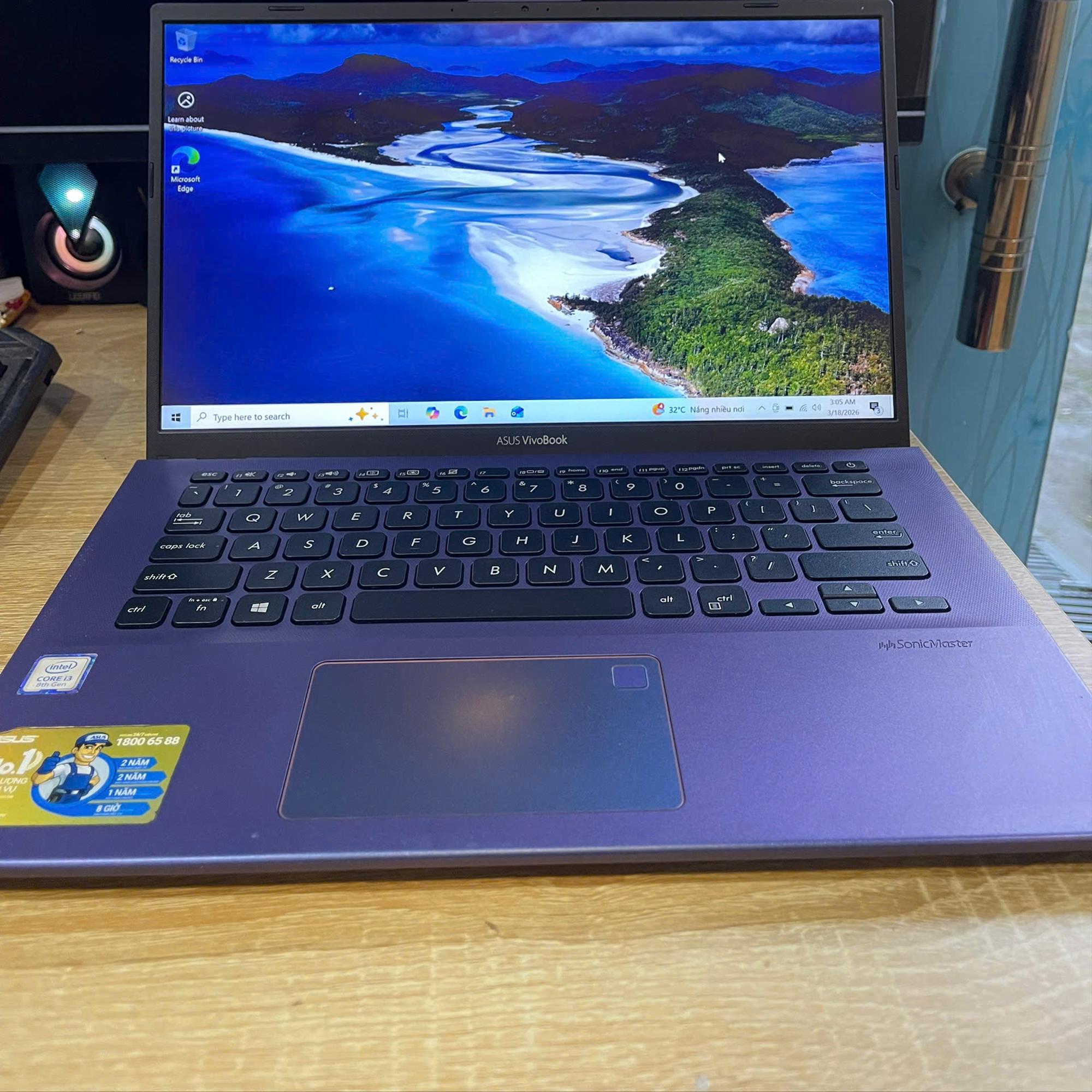 Asus i3 8th Ram 8GB 128GB SSD Màn hình 14inch FHD-duoc-ban-tai-Vi Tính Kim Trân