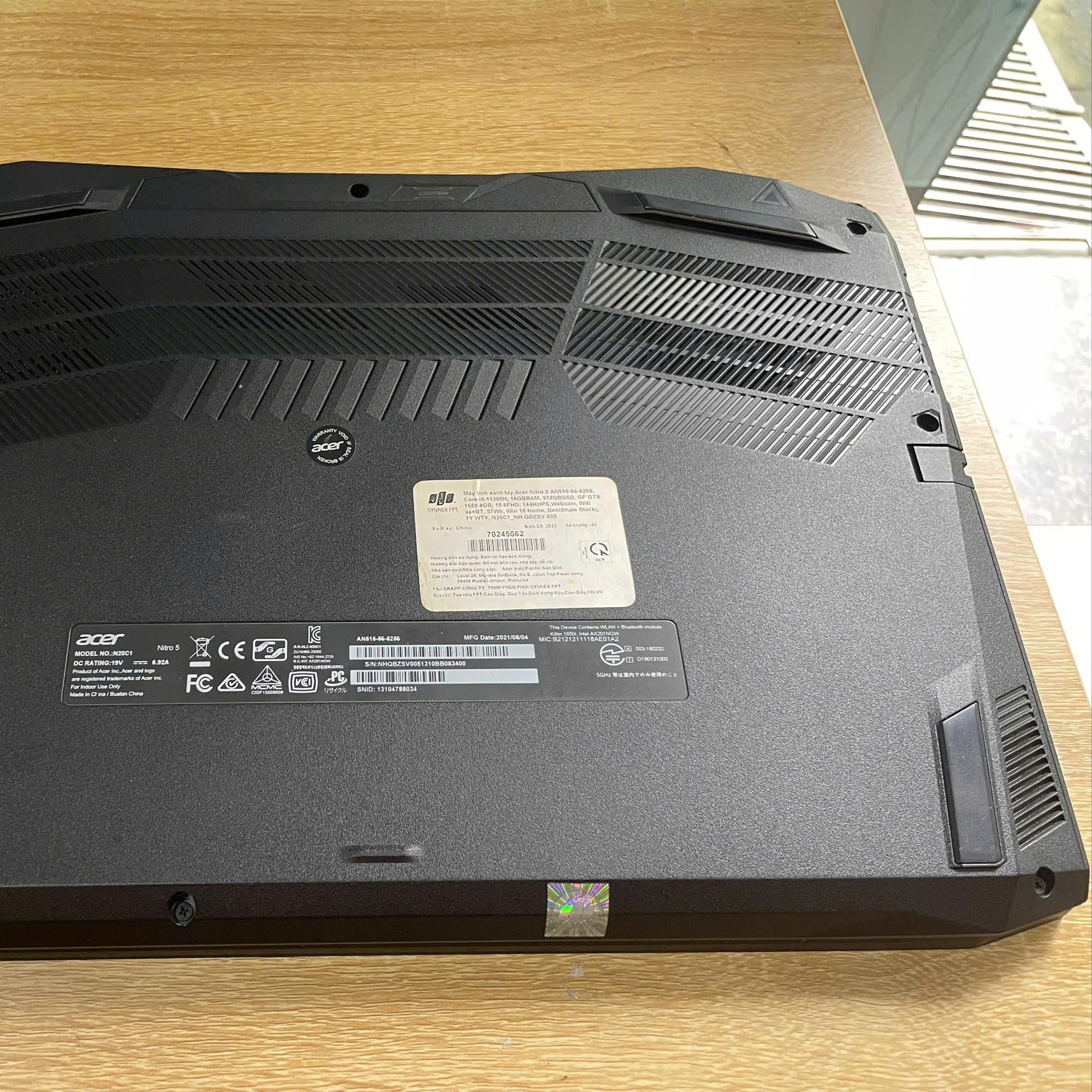Acer Nitro i5 11th Ram 16GB 512GGB SSD Card rời GTX 1650 Màn 15.6inch FHD 144HZ-duoc-ban-tai-Vi Tính Kim Trân