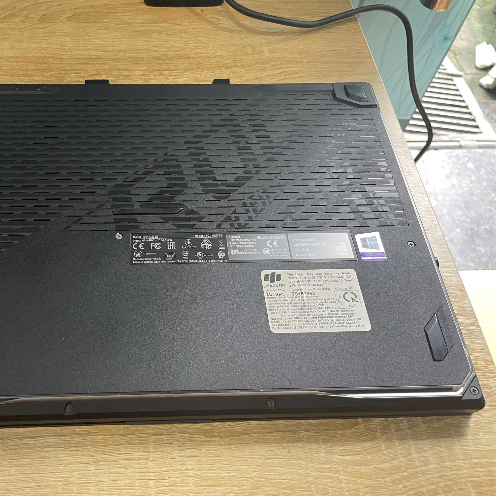 Asus ROG I7 9Th Ram 8GB 256GB SSD CARD GTX 1050 MÀN 15.6INCH FHD 120HZ-duoc-ban-tai-Vi Tính Kim Trân