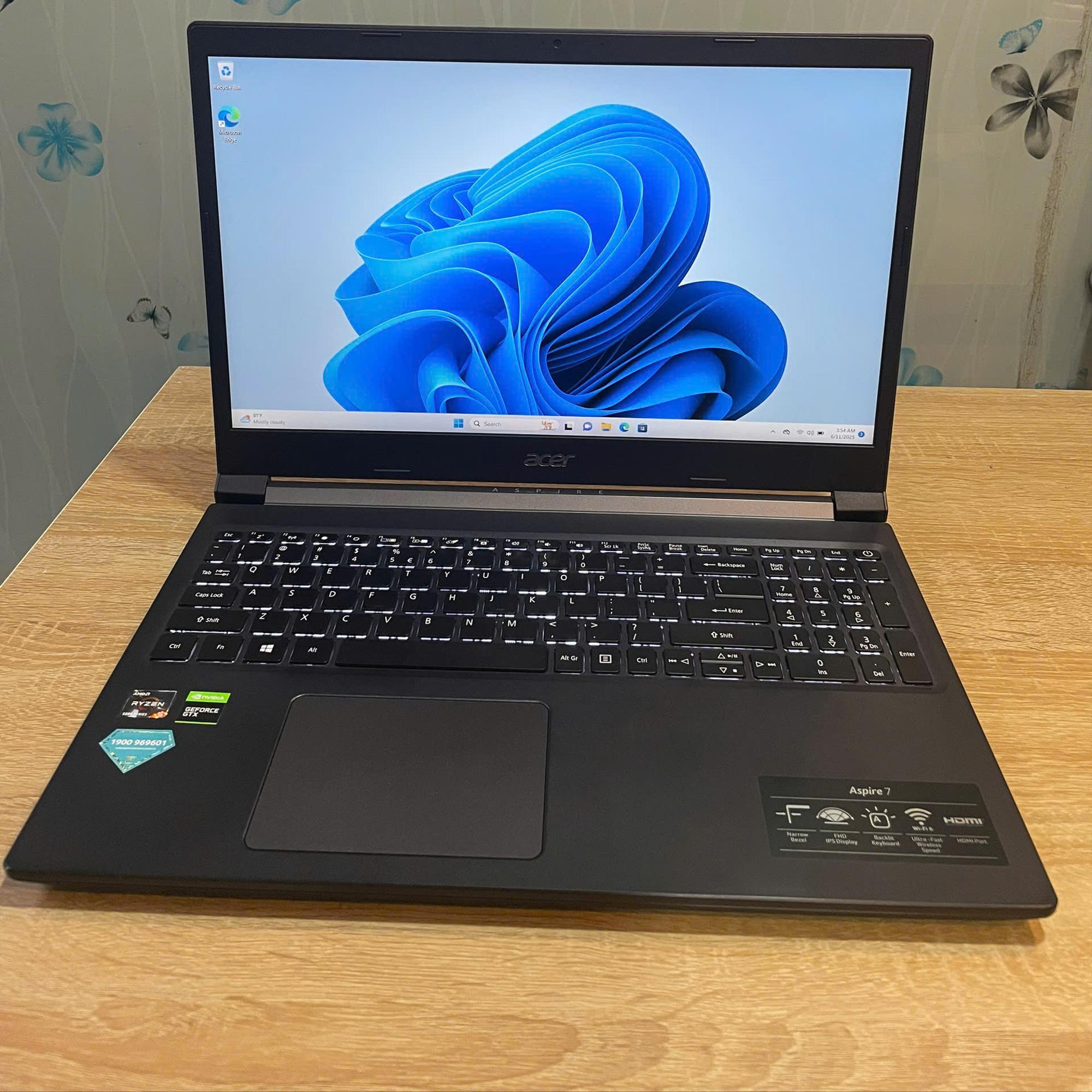 Acer Aspire 7 Ryzen 5 5500u Ram 8GB 512GB SSD CARD GTX 1650 Màn 15,6inch 144hz-duoc-ban-tai-Vi Tính Kim Trân