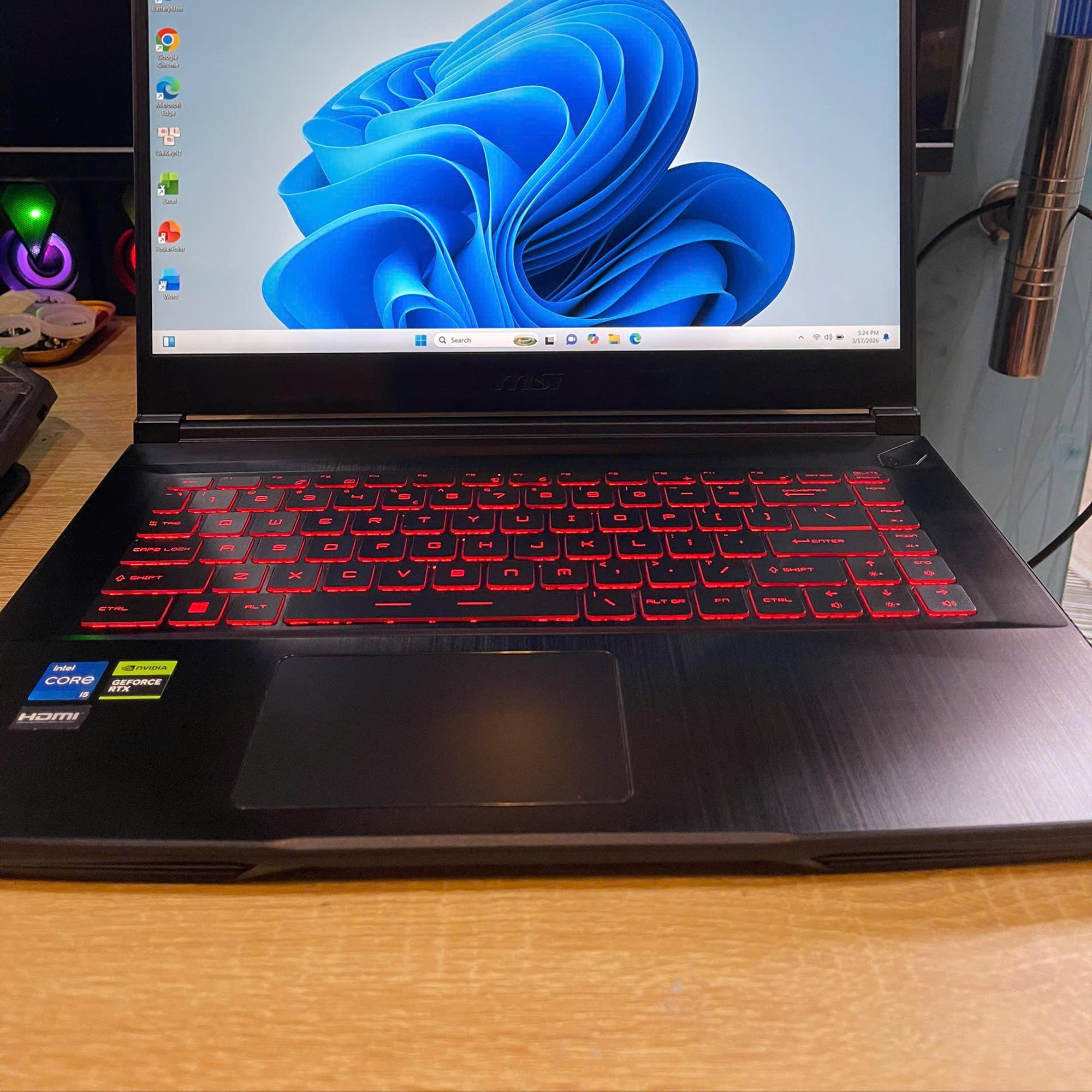 MSI i5 12th Ram 8GB 512GB SSD RTX 4050 6GB Màn 15.6inch FHD 144HZ-duoc-ban-tai-Vi Tính Kim Trân