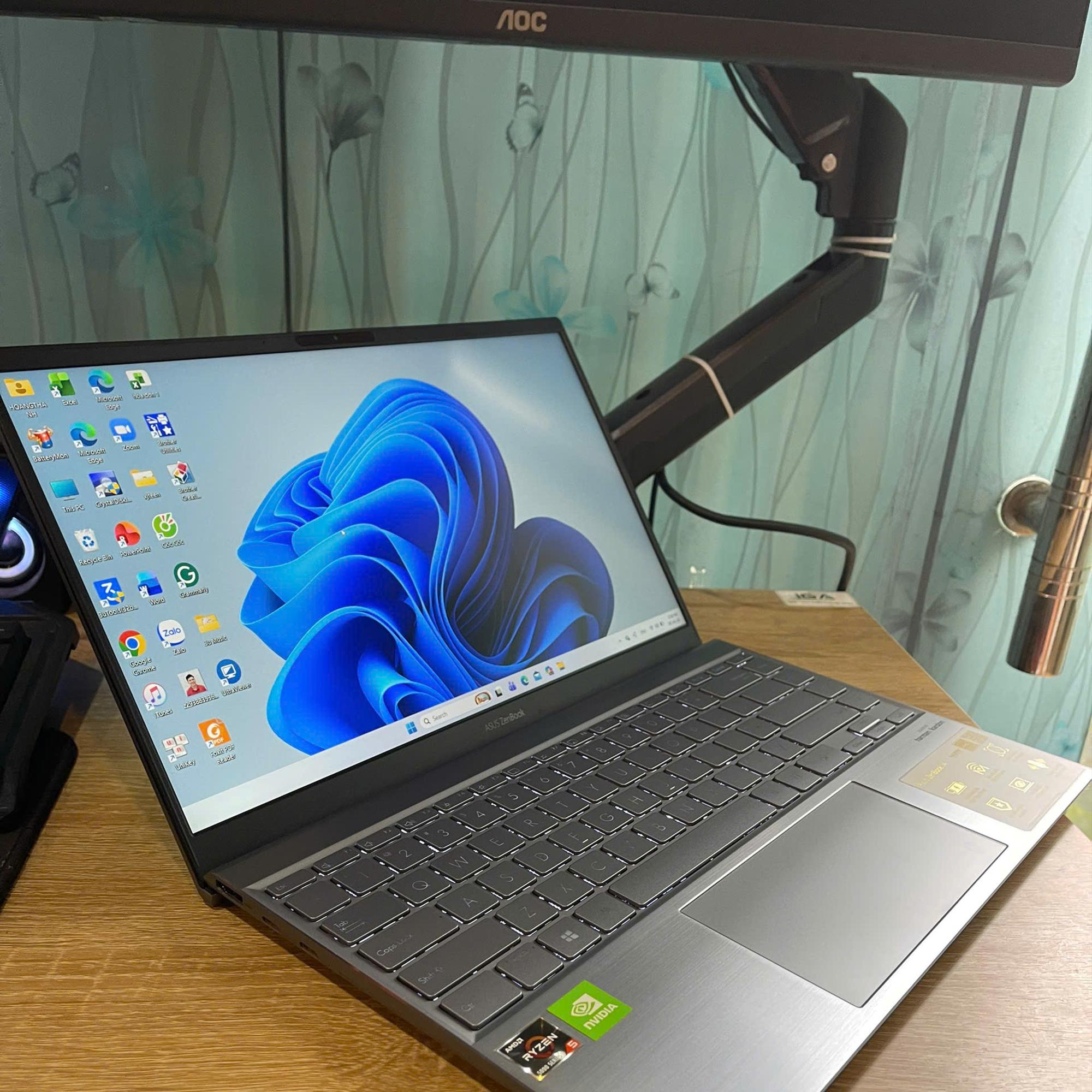 Asus ZenBook Ryzen 5 5500U Ram 8GB 256GB SSD Card rời MX450 Màn 14inch FHD-duoc-ban-tai-Vi Tính Kim Trân