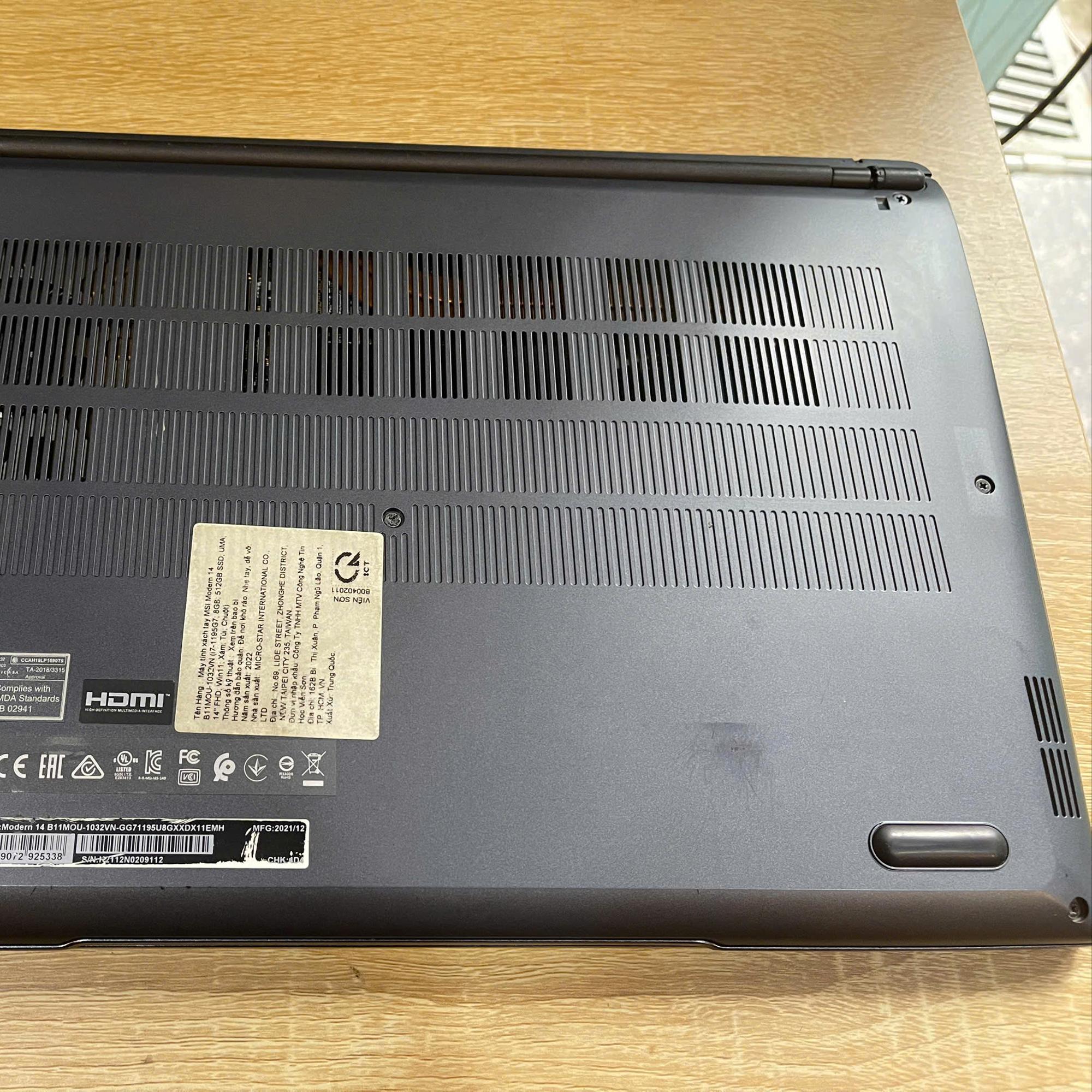 MSI i7 11th Ram 8GB 512GB SSD Màn 14inch FHD IPS.-duoc-ban-tai-Vi Tính Kim Trân