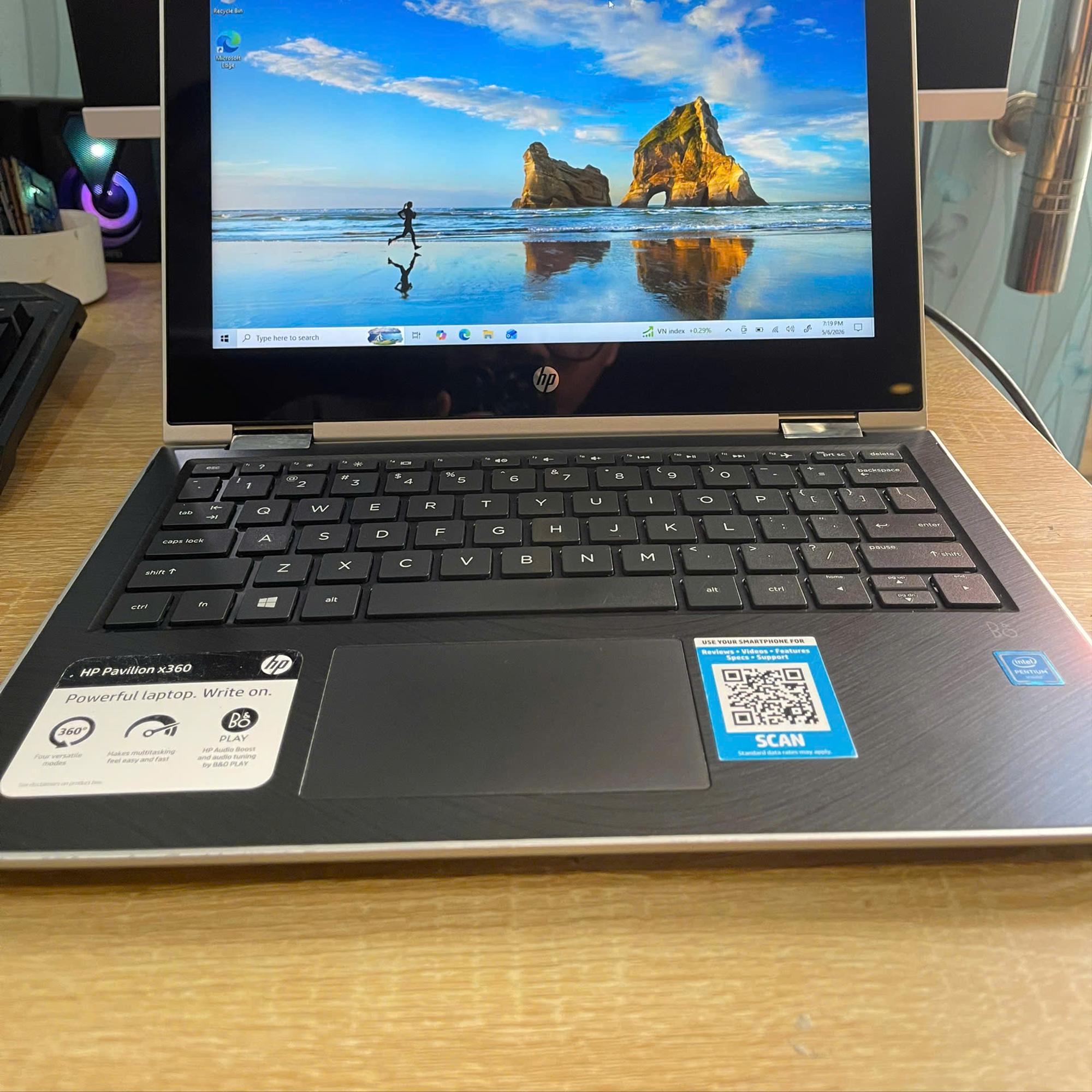 HP Pentium N4200 8GB/128GB SSD Màn 11.6inch Cảm ứng Xoay gặp 360-duoc-ban-tai-Vi Tính Kim Trân