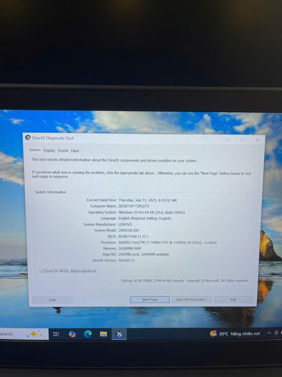 Thinkpad i7 7Th 16/256gb-duoc-ban-tai-Vi Tính Kim Trân
