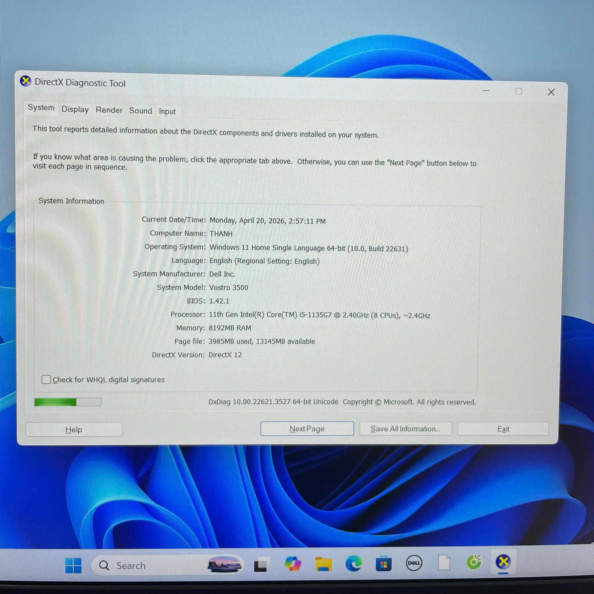 Dell i5 11th Ram 8GB 256GB SSD Card rời MX330 Màn 15.6inch FHD -duoc-ban-tai-Vi Tính Kim Trân