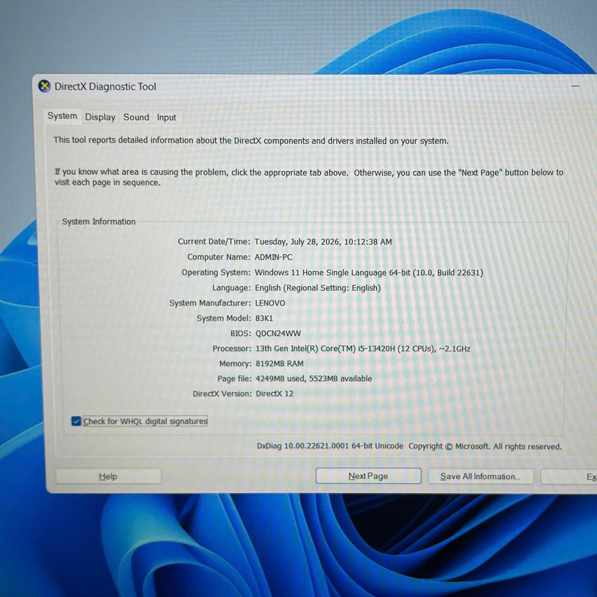 Lenovo i5 13420H Ram 8GB 512GB NVMe Màn 16inch FHD IPS. Bh hãng 7/2027-duoc-ban-tai-Vi Tính Kim Trân