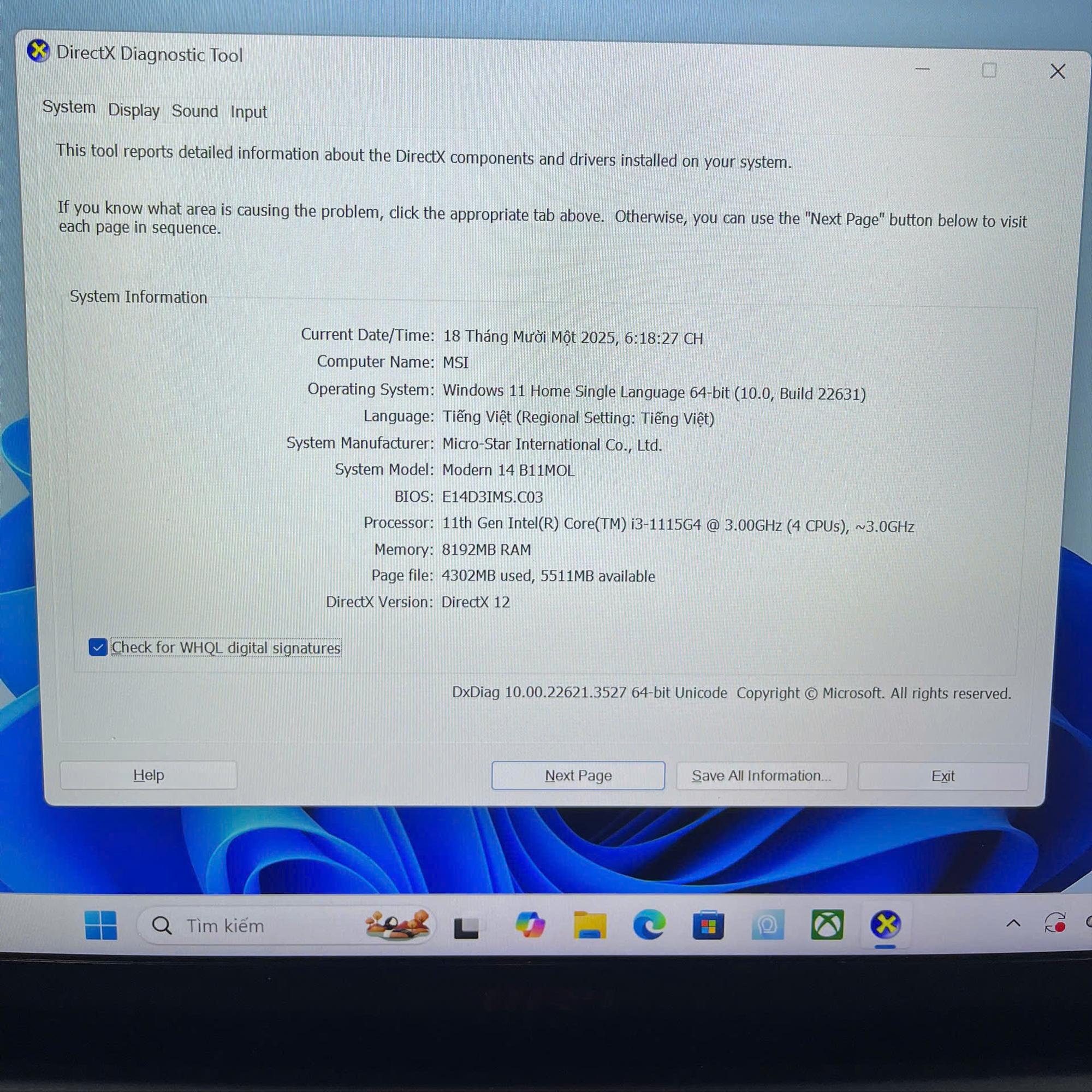 MSI i3 11th ram 8GB 256GB SSD Màn 14inch FHD IPS-duoc-ban-tai-Vi Tính Kim Trân