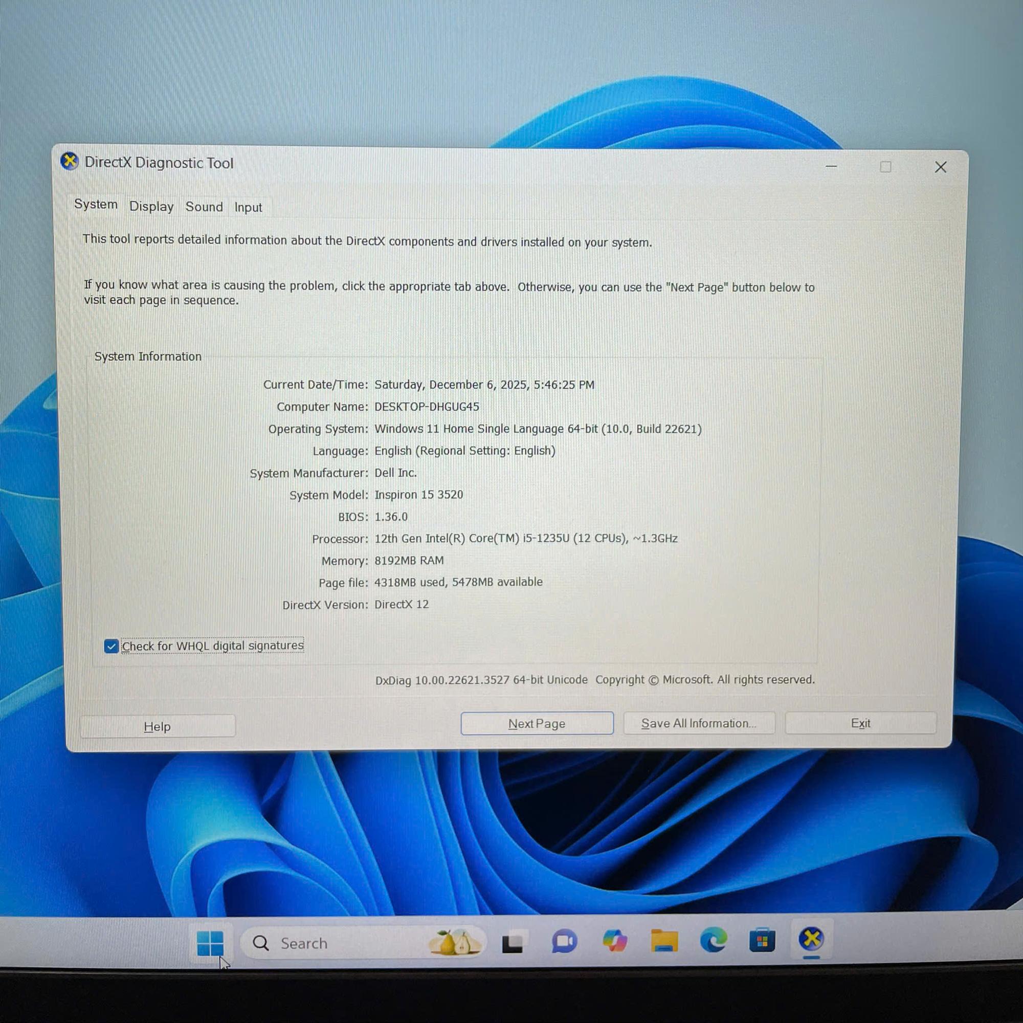 Dell i5 12th Ram 8GB 512GB SSD Màn 15.6inch FHD 120hz. BH chính hãng dell tới 4/2026-duoc-ban-tai-Vi Tính Kim Trân