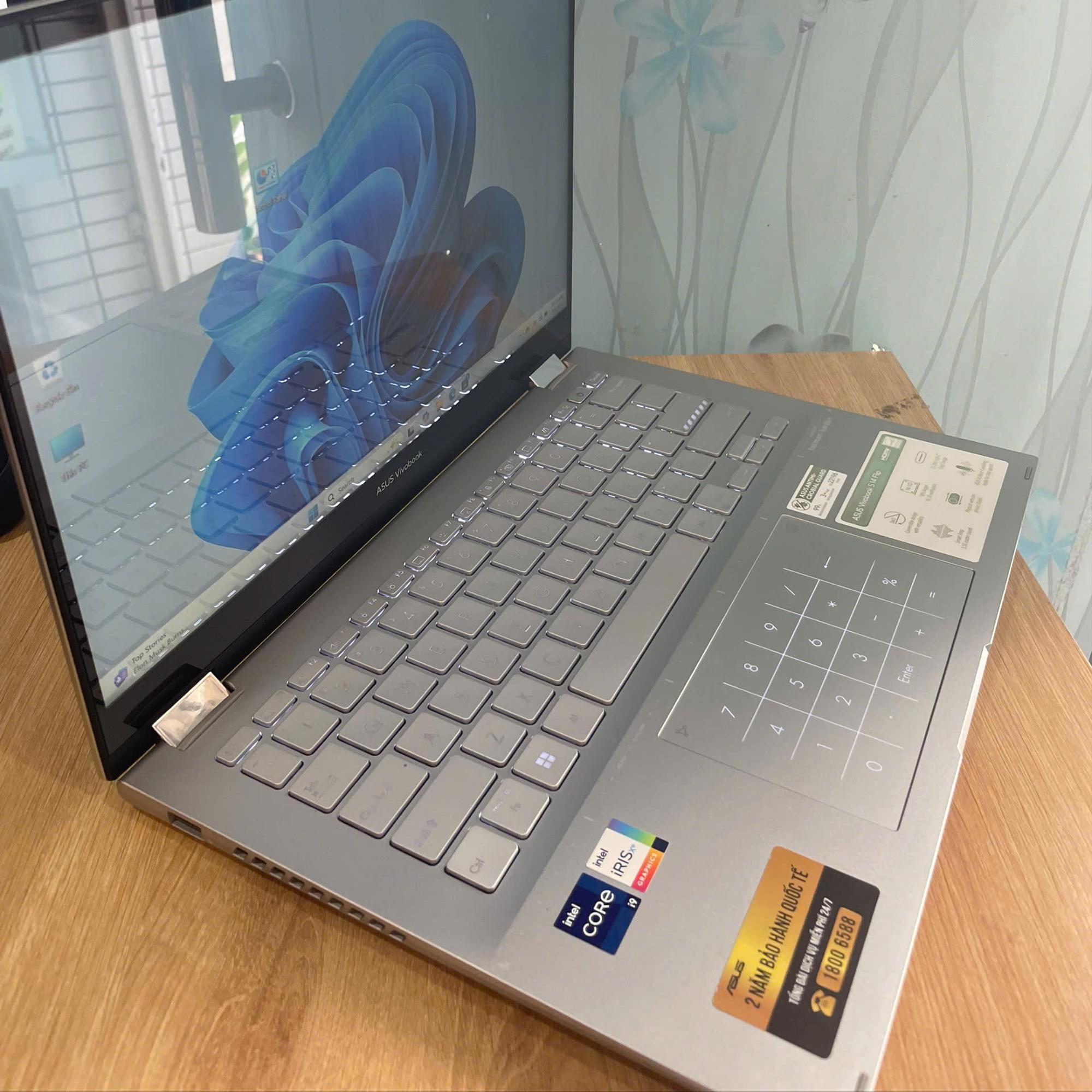 Asus Vivobook s14 flip i9 13th Ram 16GB 512GB SSD Cảm ứng xoay gập 360°. Bảo hành tới 8/2025-duoc-ban-tai-Vi Tính Kim Trân